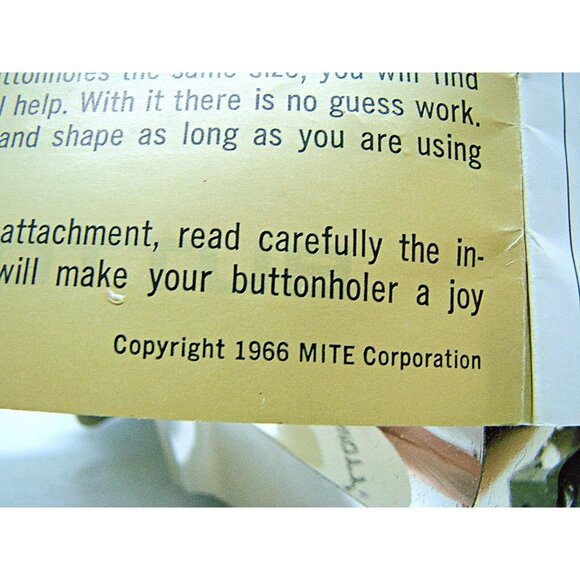 Vintage 1966 Greist Automatic Buttonhole Stitch Attachment Sewing Machine Parts - Picture 4 of 12